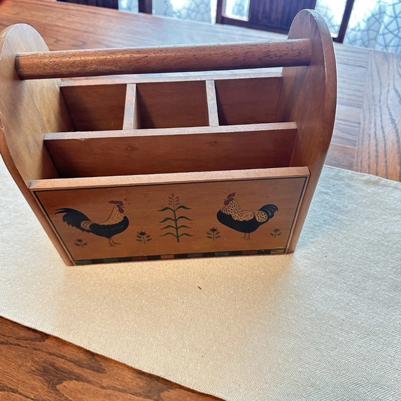 Rustic Wooden Organizer with Rooster Design - Picture 9 of 10
